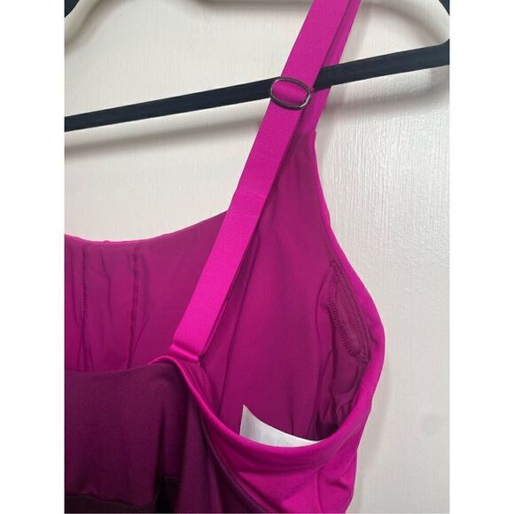 Athleta Coastline Colorblock Swimsuit In Electric Fuchsia size L - Picture 11 of 16